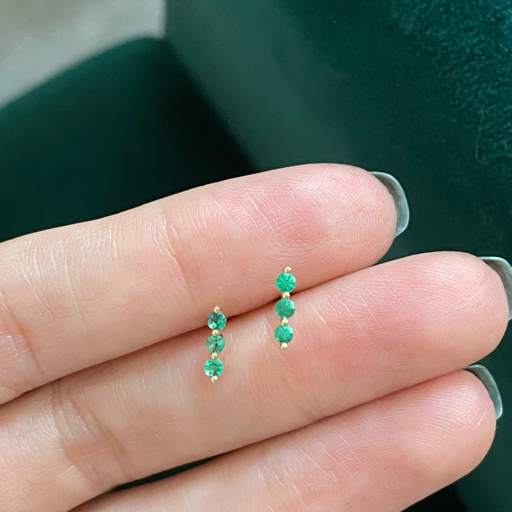 14k & Emerald Gemstone Earrings